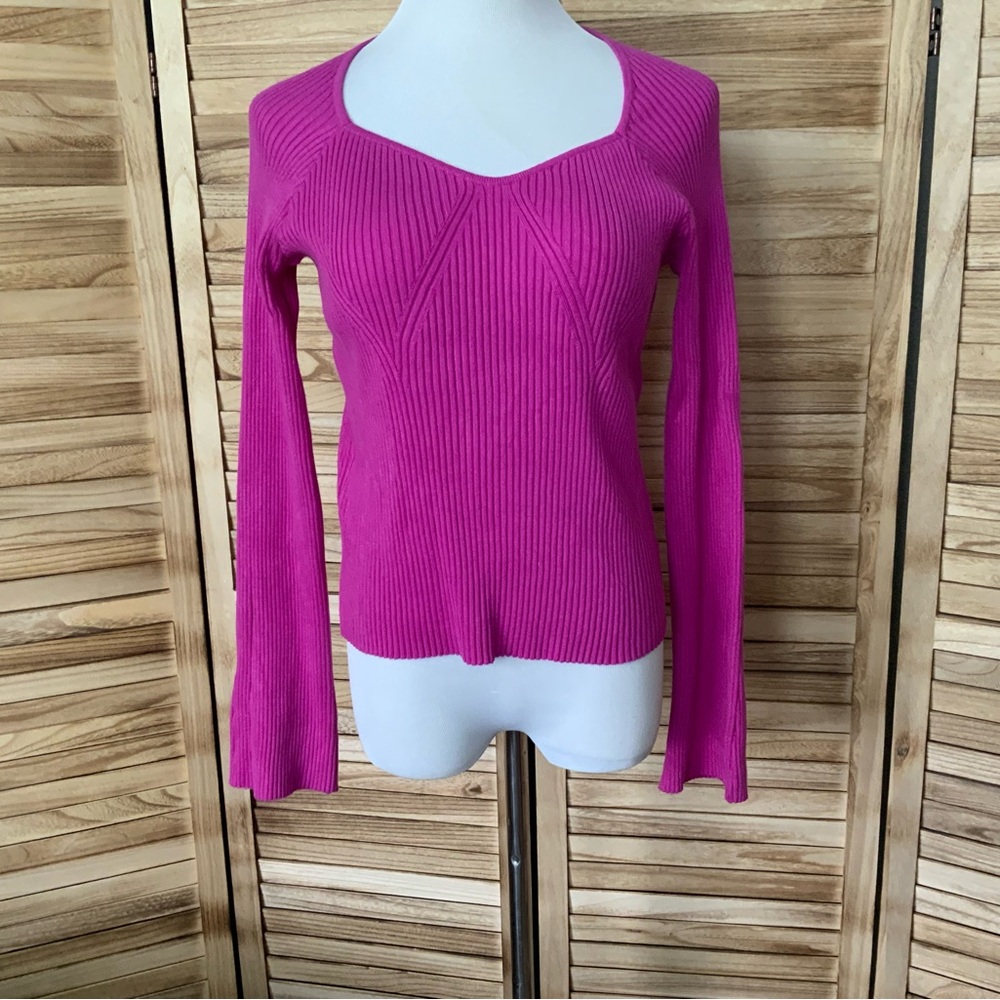 Pink Rose Fuchsia Ribbed Sweater XL